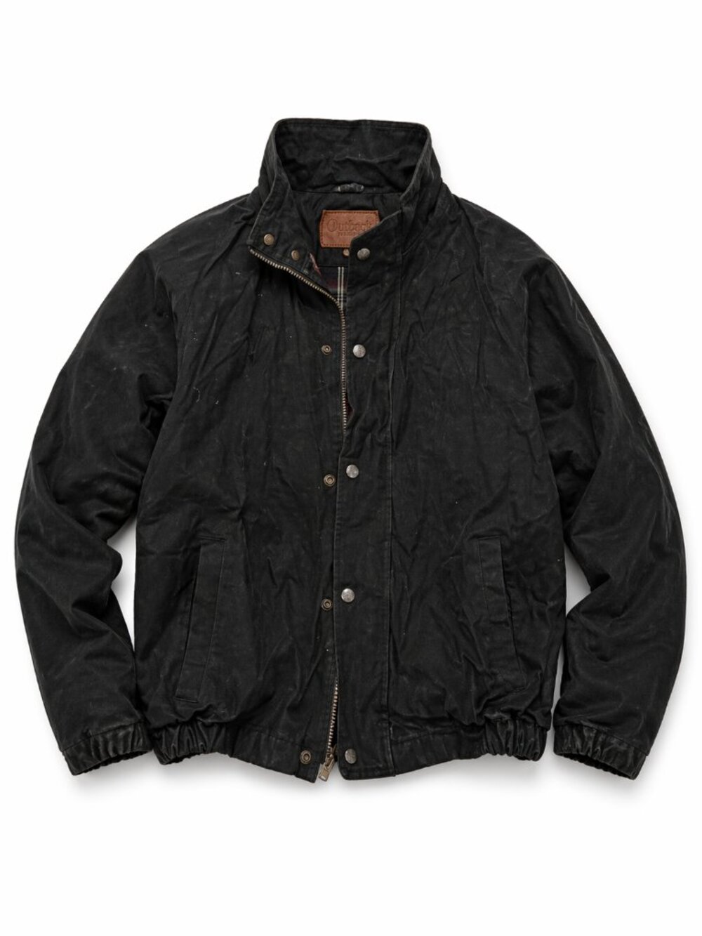 Vintage Outback Trading Co. Australian oilskin zip-up jacket Black M